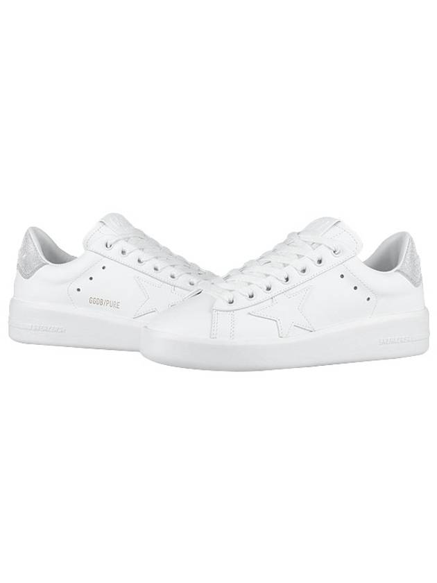 Purestar White Silver Glitter Heel Tab Sneakers - GOLDEN GOOSE - BALAAN 2