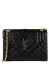 Gold Matelass Grain De Poudre Envelope Medium Shoulder Bag Black - SAINT LAURENT - BALAAN 2