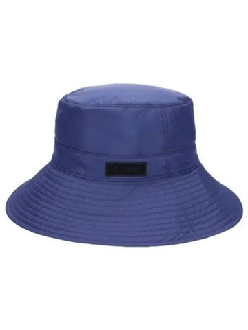 Ripstop Bucket Hat Gray Blue - GANNI - BALAAN 1