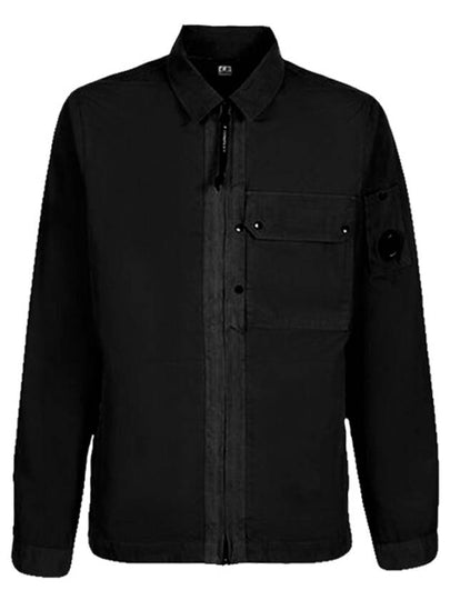 Men's Lens Wappen One Pocket Zip Up Jacket Black - CP COMPANY - BALAAN 2