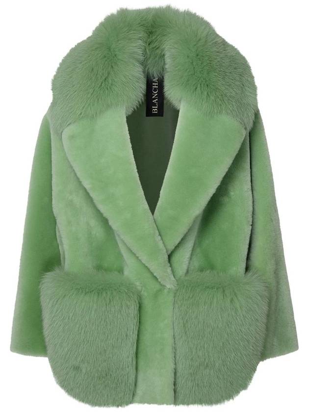 Blancha® Green Leather Fur Coat - BLANCHA - BALAAN 1