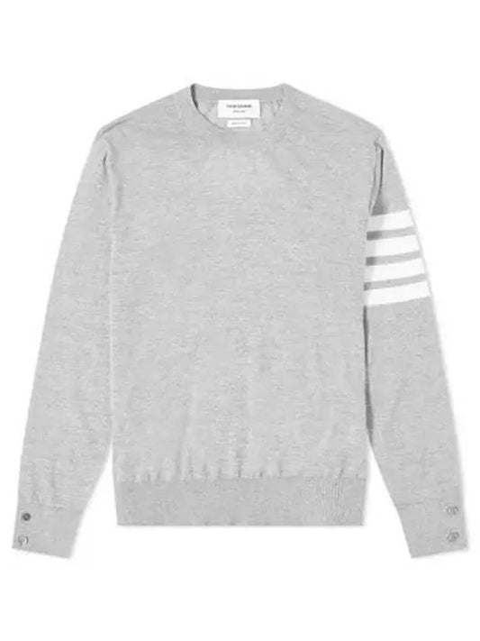 4 Bar Stripe Classic Wool Knit Top Light Grey - THOM BROWNE - BALAAN 2