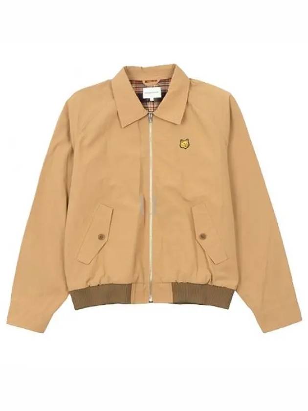 Harrington Technical Cotton Gabardine with Bold Fox Head Patch Jacket Beige - MAISON KITSUNE - BALAAN 2