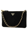 Triangle Logo Chain Pouch Shoulder Bag Black - PRADA - BALAAN 3