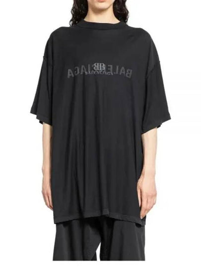 Logo Print Short Sleeve T-Shirt Black - BALENCIAGA - BALAAN 2