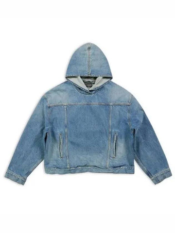 washed effect denim hood blue - BALENCIAGA - BALAAN 1