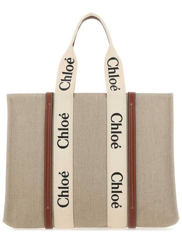 Woody Large Tote Bag White Brown Beige - CHLOE - BALAAN 2