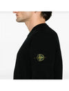 Compass Badge Crewneck Virgin Wool Knit Top Black - STONE ISLAND - BALAAN 10