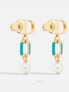 Dioriviera Petit CD Metal Earrings Blue Gold - DIOR - BALAAN 3