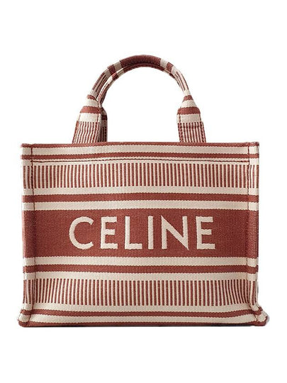 Small Cabas Thais Stripe Tote Bag Sienna - CELINE - BALAAN 2