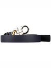 Reversible Gancini Leather Belt Black Navy - SALVATORE FERRAGAMO - BALAAN 2