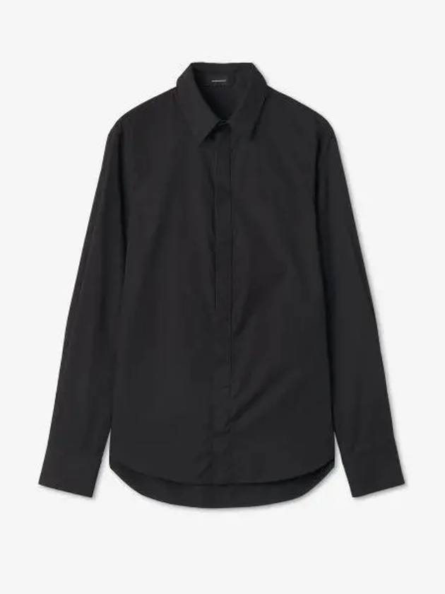 Classic Cotton Shirt Black W1028PCBLK - WARDROBE.NYC - BALAAN 1