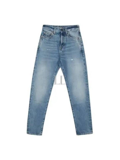 Slim Fit Denim Cotton Straight Jeans Blue - SAINT LAURENT - BALAAN 2