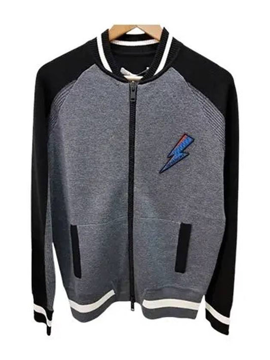 Logo Back Point Knit Bomber Jacket Black Grey - GIVENCHY - BALAAN 2