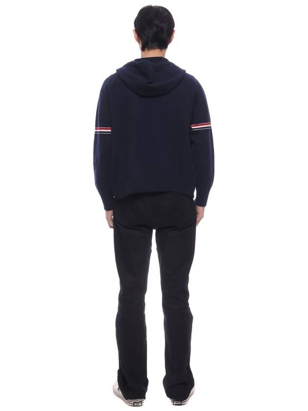 Armband Cashmere Zip-Up Hoodie Navy - THOM BROWNE - BALAAN 6