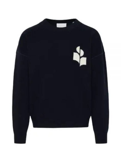 Ateley Logo Cotton Sweatshirt Midnight - ISABEL MARANT - BALAAN 2