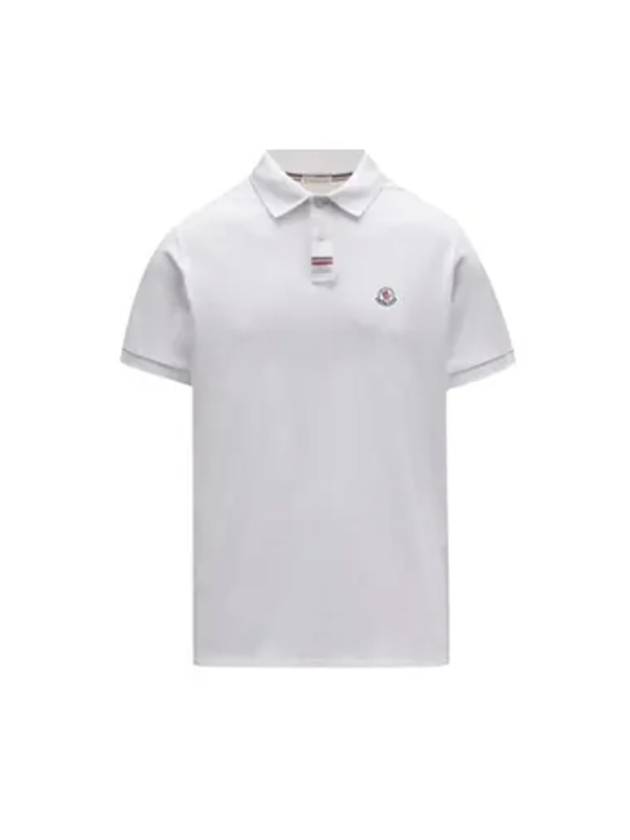 Logo Patch Short Sleeve Polo Shirt White - MONCLER - BALAAN 1