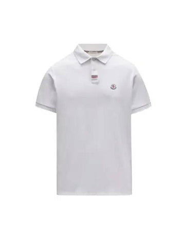 Logo Patch Short Sleeve Polo Shirt White - MONCLER - BALAAN 1