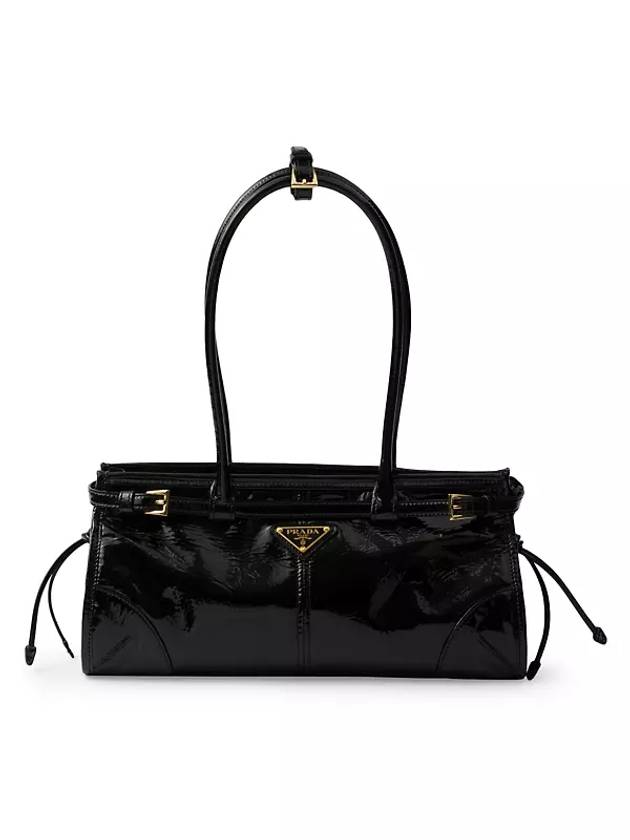 Medium Naplak  Patent Leather Tote Bag Black - PRADA - BALAAN 1