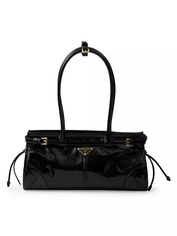 Medium Naplak  Patent Leather Tote Bag Black - PRADA - BALAAN 1