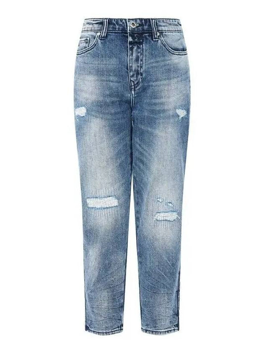 Women s side line cropped denim pants washed indigo - ARMANI EXCHANGE - BALAAN 1