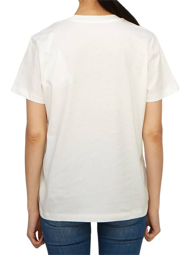 Women's Logo Patch Cotton Short Sleeve T-Shirt Off White - MONCLER - BALAAN 4