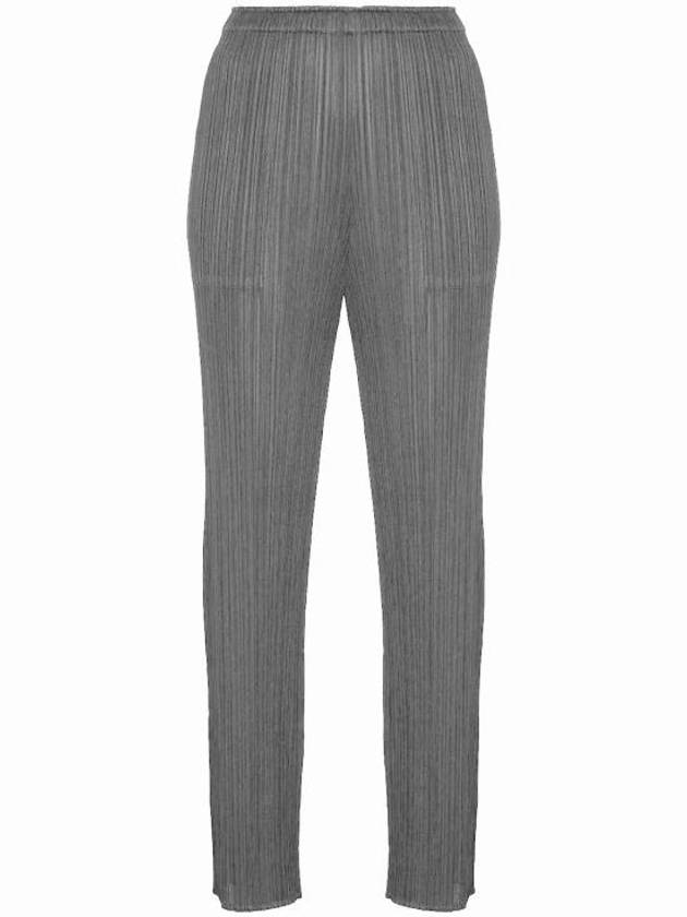 Pleated Straight Pants Grey - ISSEY MIYAKE - BALAAN 1