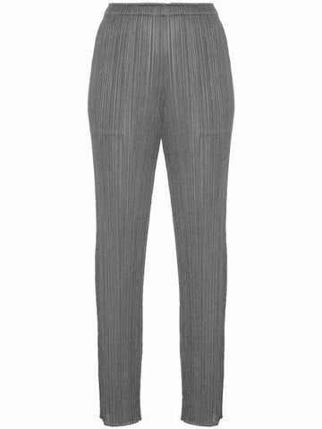 Pleated Straight Pants Grey - ISSEY MIYAKE - BALAAN 1