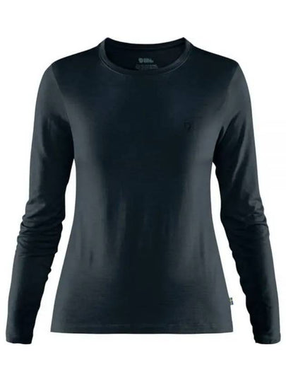 Women's Abisco Wool Long Sleeve Knit Top Dark Navy - FJALL RAVEN - BALAAN 2