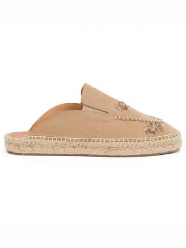 Women's Embroidered Espadrille Mules Chamois - MAISON MARGIELA - BALAAN 1