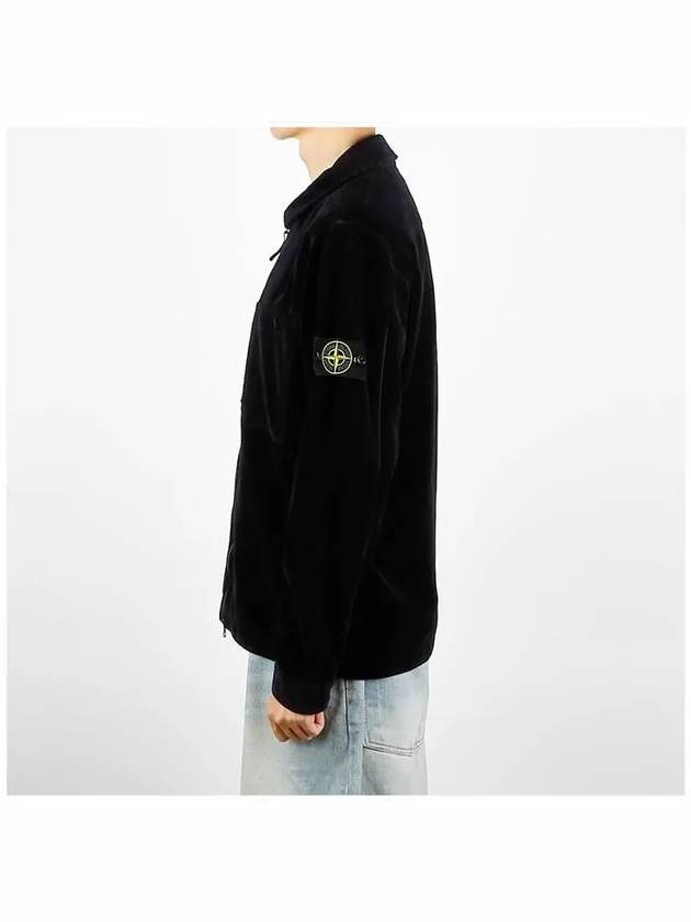 Organic Cotton Corduroy Zip-Up Jacket Navy - STONE ISLAND - BALAAN 4