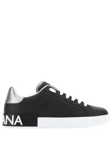 Portofino Calfskin Sneakers Black - DOLCE&GABBANA - BALAAN 1