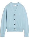 De Coeur Button Up Cardigan Sky Blue - AMI - BALAAN 1