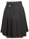 Wool Pleated Skirt Dark Gray - THOM BROWNE - BALAAN 9