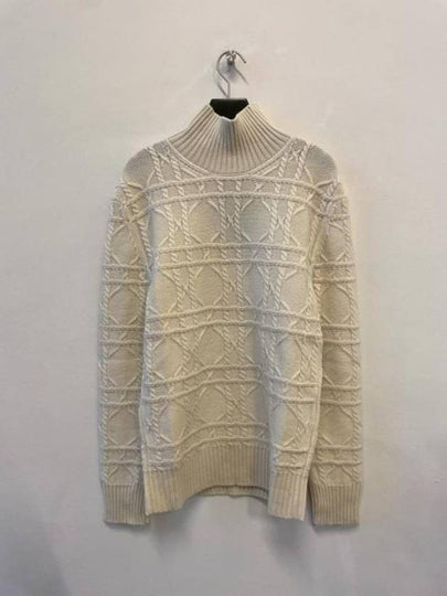 Cashmere Logo Knit Turtleneck Blanc - DIOR - BALAAN 2