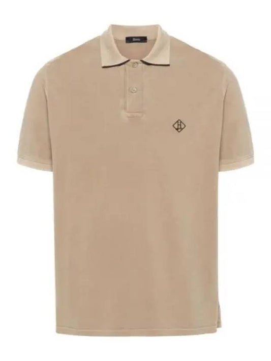 Logo Embroidery Short Sleeve Cotton Polo Shirt Beige - HERNO - BALAAN 2