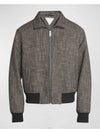 Pied De Poule Blouson Zip Up Jacket Black Charcoal - BOTTEGA VENETA - BALAAN 2