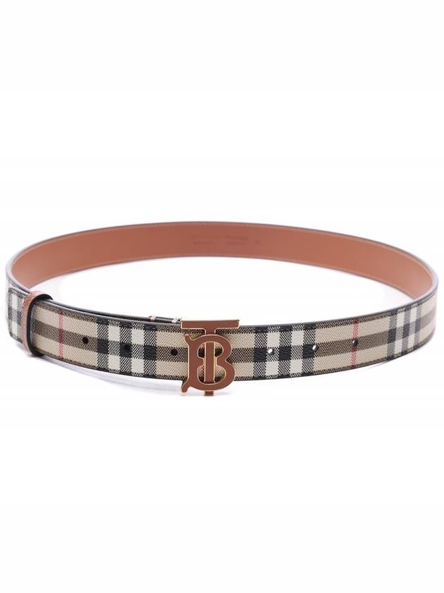 Check Monogram Decorative Leather Belt Beige - BURBERRY - BALAAN 4