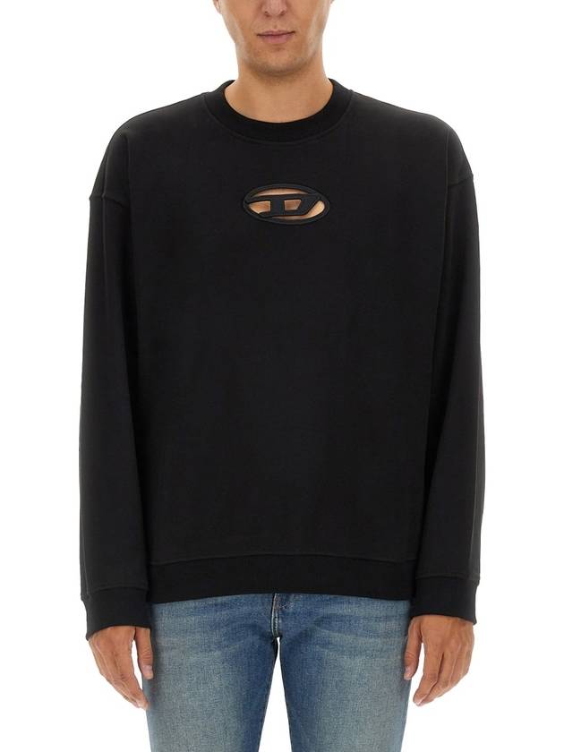 S Boxt OD Cut Out Oval D Logo Sweatshirt Black - DIESEL - BALAAN 2