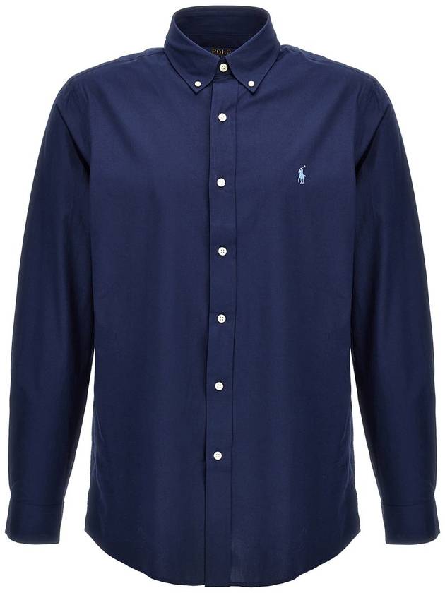 Embroidery Pony Logo Poplin Long Sleeve Shirt Black - POLO RALPH LAUREN - BALAAN 2