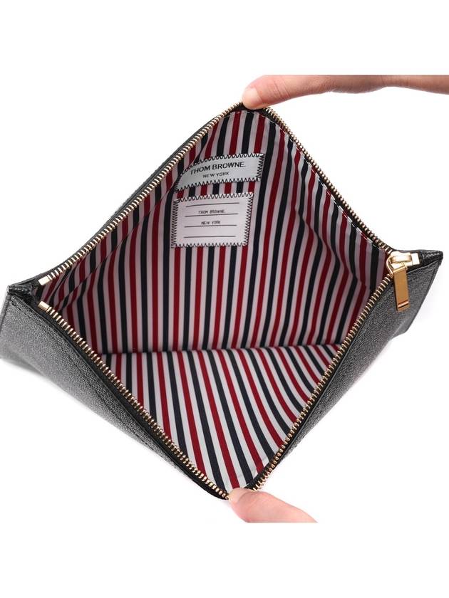 Medium Document Holder Clutch Bag Black - THOM BROWNE - BALAAN 7