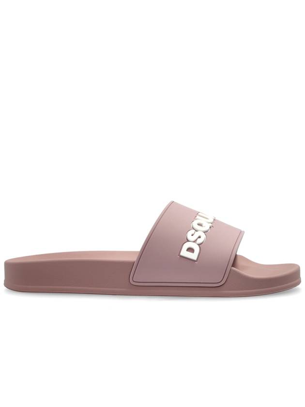 Dsquared2 Rubber Slides With Logo, Women's, Pink - DSQUARED2 - BALAAN 1