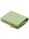 Intrecciato Zipper Small Half Wallet Green - BOTTEGA VENETA - BALAAN 5