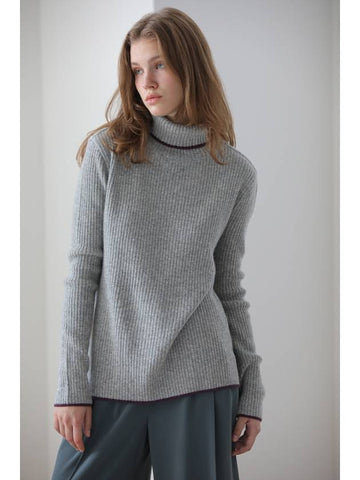 Caisienne cashmere basic knit gray - CAHIERS - BALAAN 1