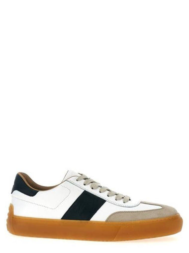 Calfskin Leather Low Top Sneakers White Green - TOD'S - BALAAN 1