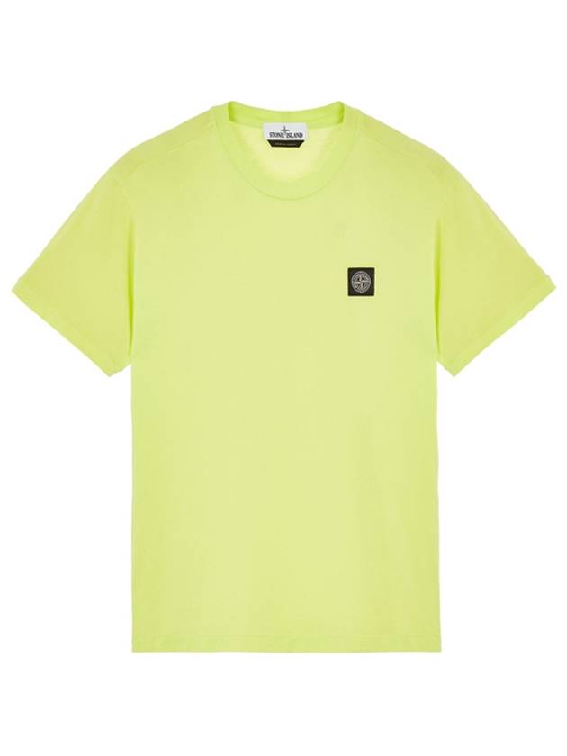 Logo Patch Short Sleeve T-Shirt Neon Yellow - STONE ISLAND - BALAAN 2