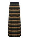 Striped Rib Merino Wool Maxi A-Line Skirt - GANNI - BALAAN 3