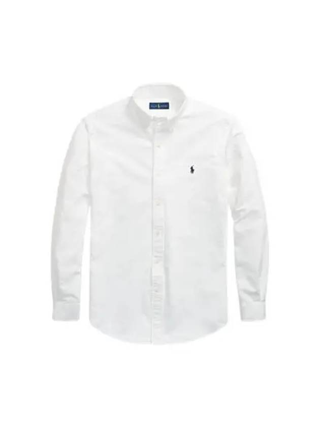 Embroidered Pony Logo Long Sleeve Shirt White - POLO RALPH LAUREN - BALAAN 2