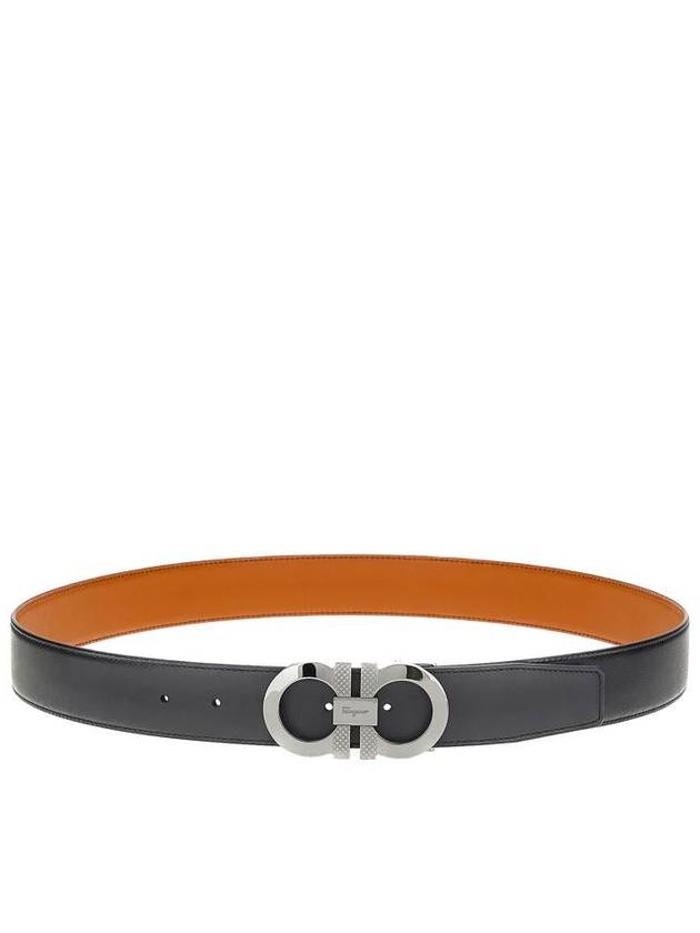 Reversible Leather Belt Black - SALVATORE FERRAGAMO - BALAAN 3