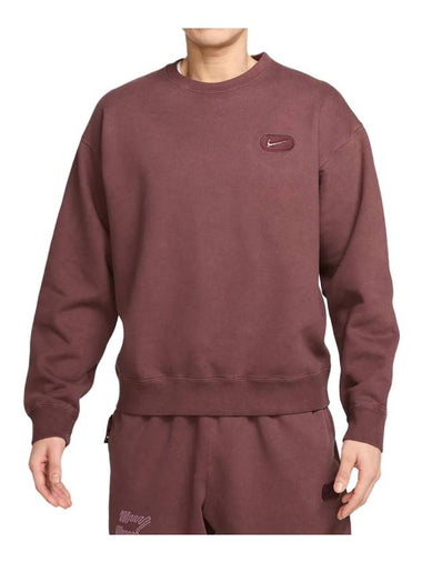 Solo Swoosh Fleece Crew Sweatshirt Burgundy Crush - NIKE - BALAAN 1